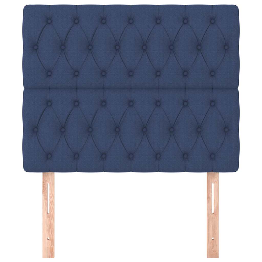 vidaXL Hoofdbord blauw 90x7x118/128 cm stof, foto 2