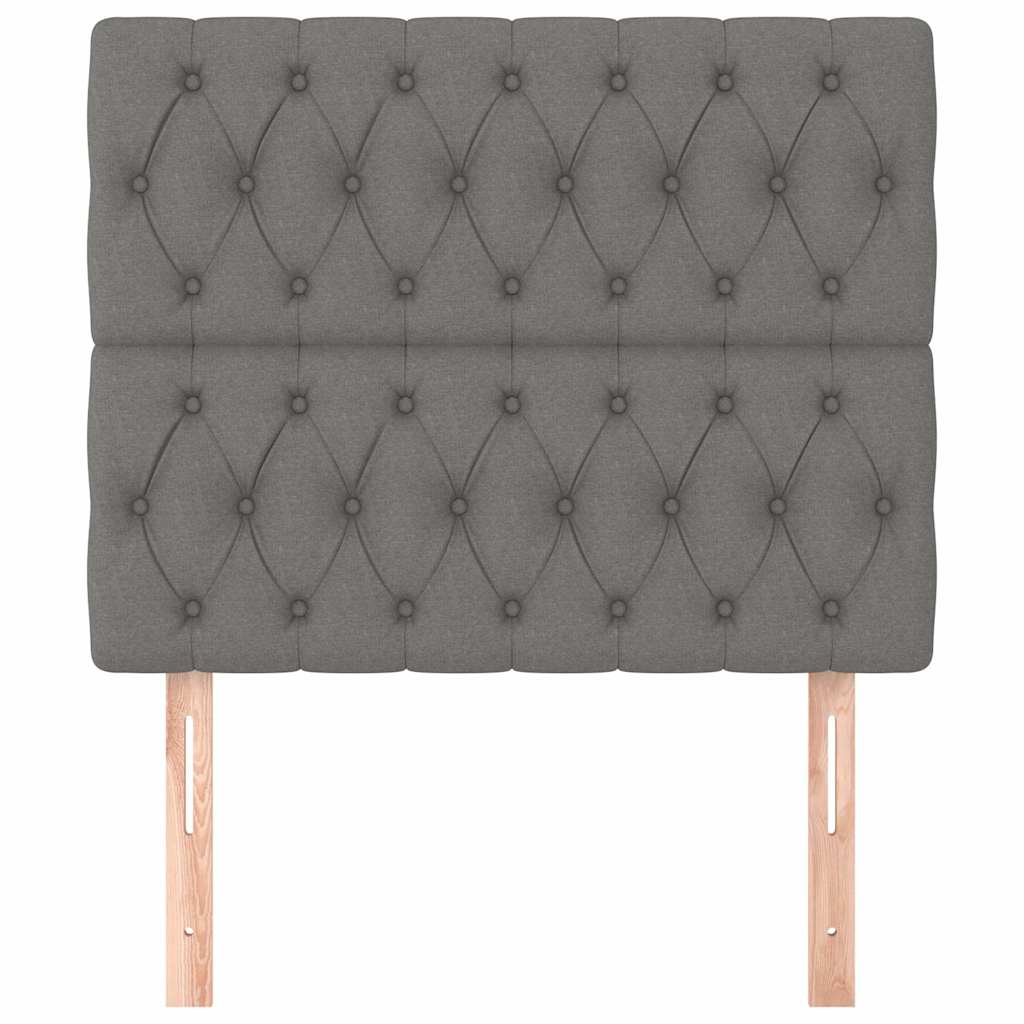 vidaXL Hoofdbord donkergrijs 100x7x118/128 cm Stof grijs, foto 2