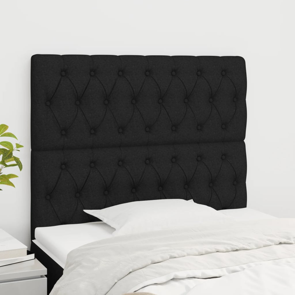vidaXL Tăblii de pat, 2 buc, negru, 100x7x78/88 cm, textil