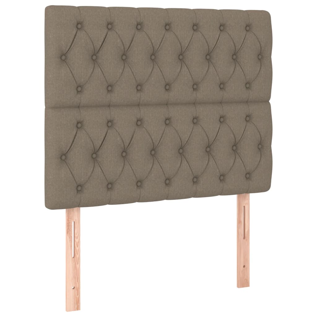 vidaXL Čelo postele 2 ks taupe 100x7x78/88 cm textil