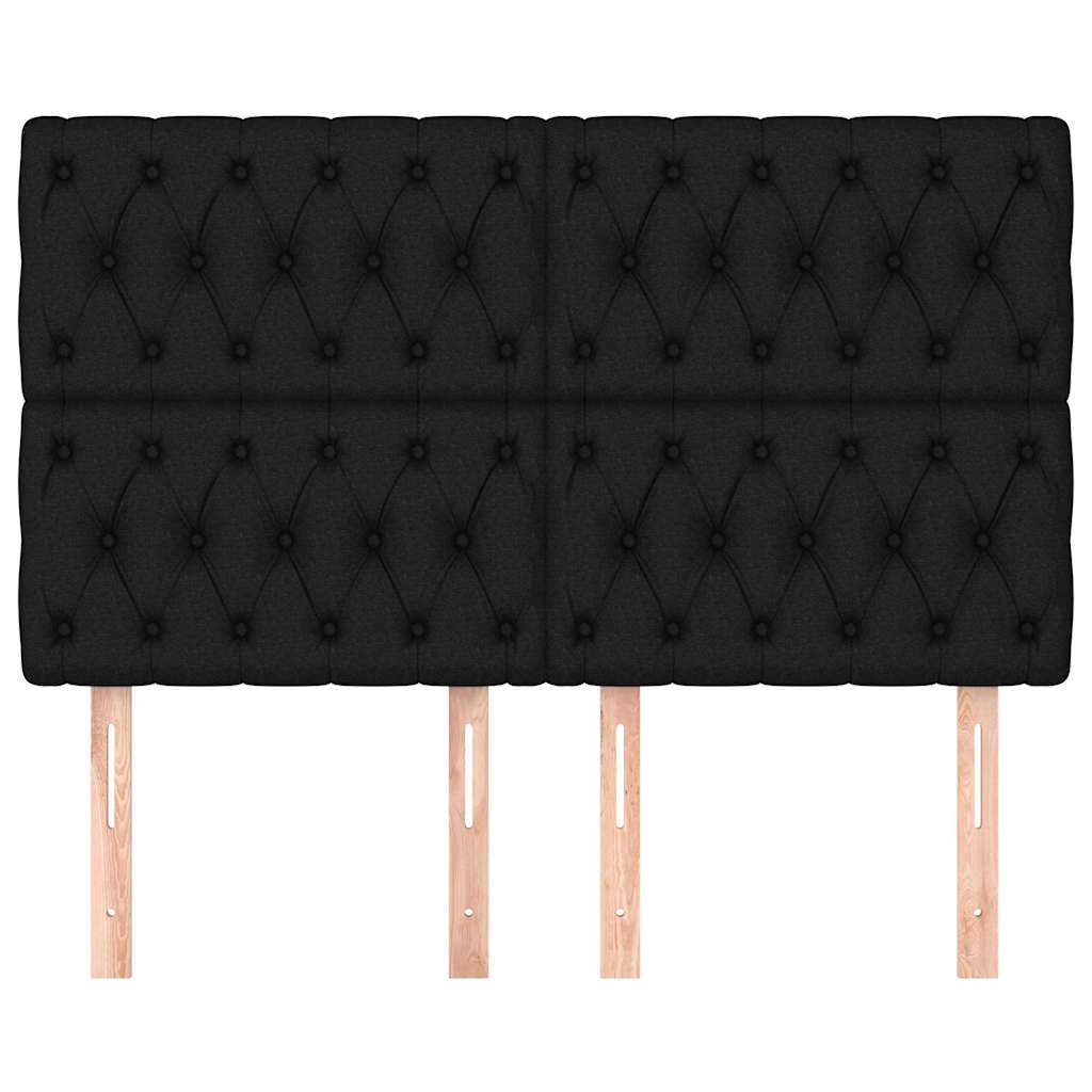 vidaXL Hoofdbord zwart 144x7x118/128 cm stof, foto 2