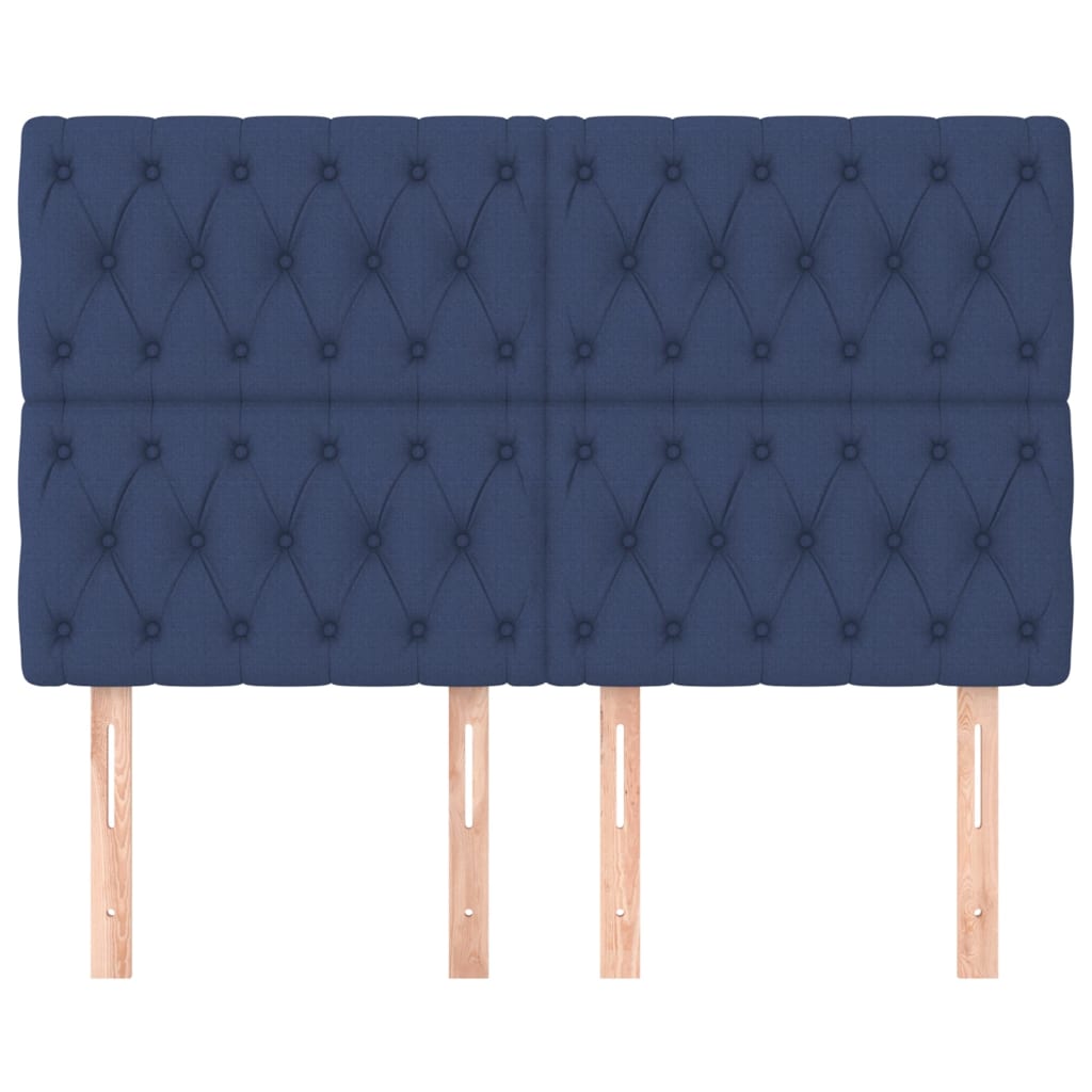 vidaXL Hoofdborden 4 st 72x7x78/88 cm stof blauw afbeelding