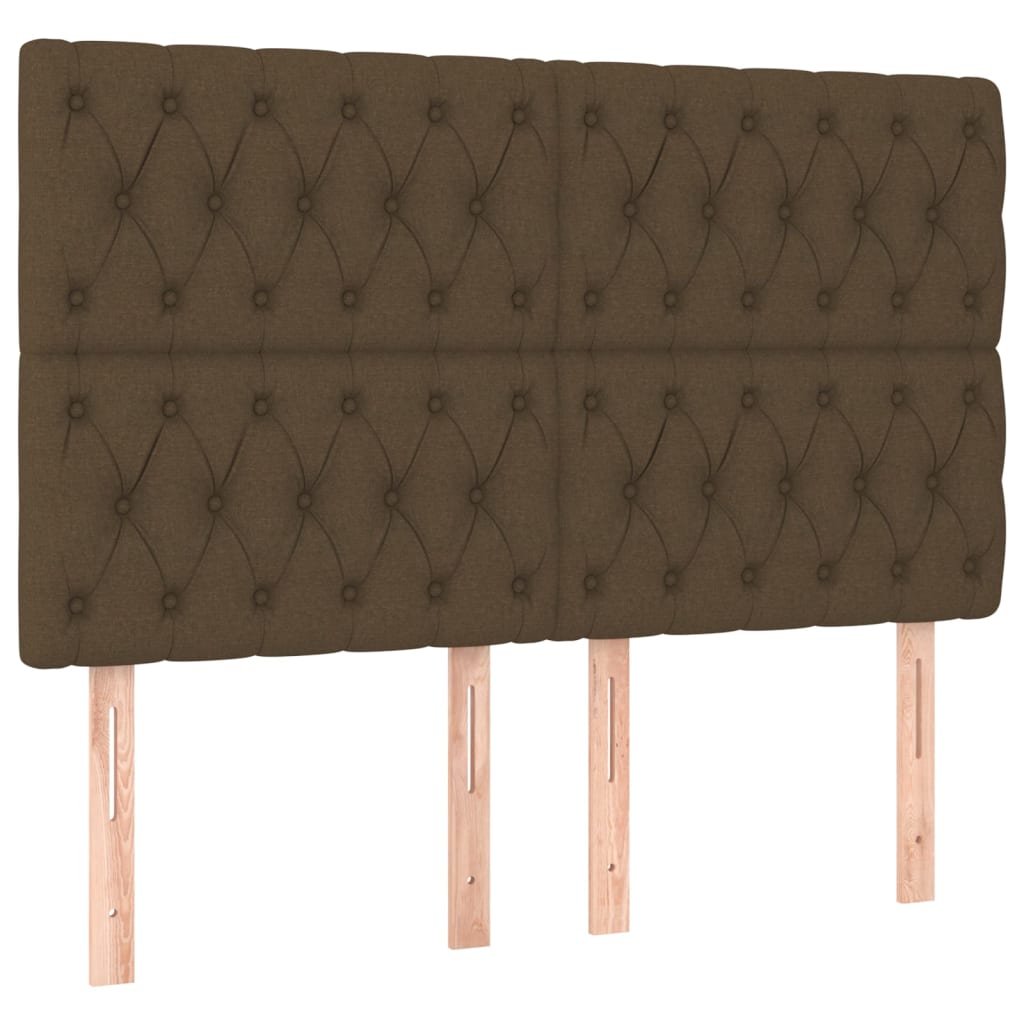 vidaXL Čelo postele 4 ks tmavě hnědé 80x7x78/88 cm textil
