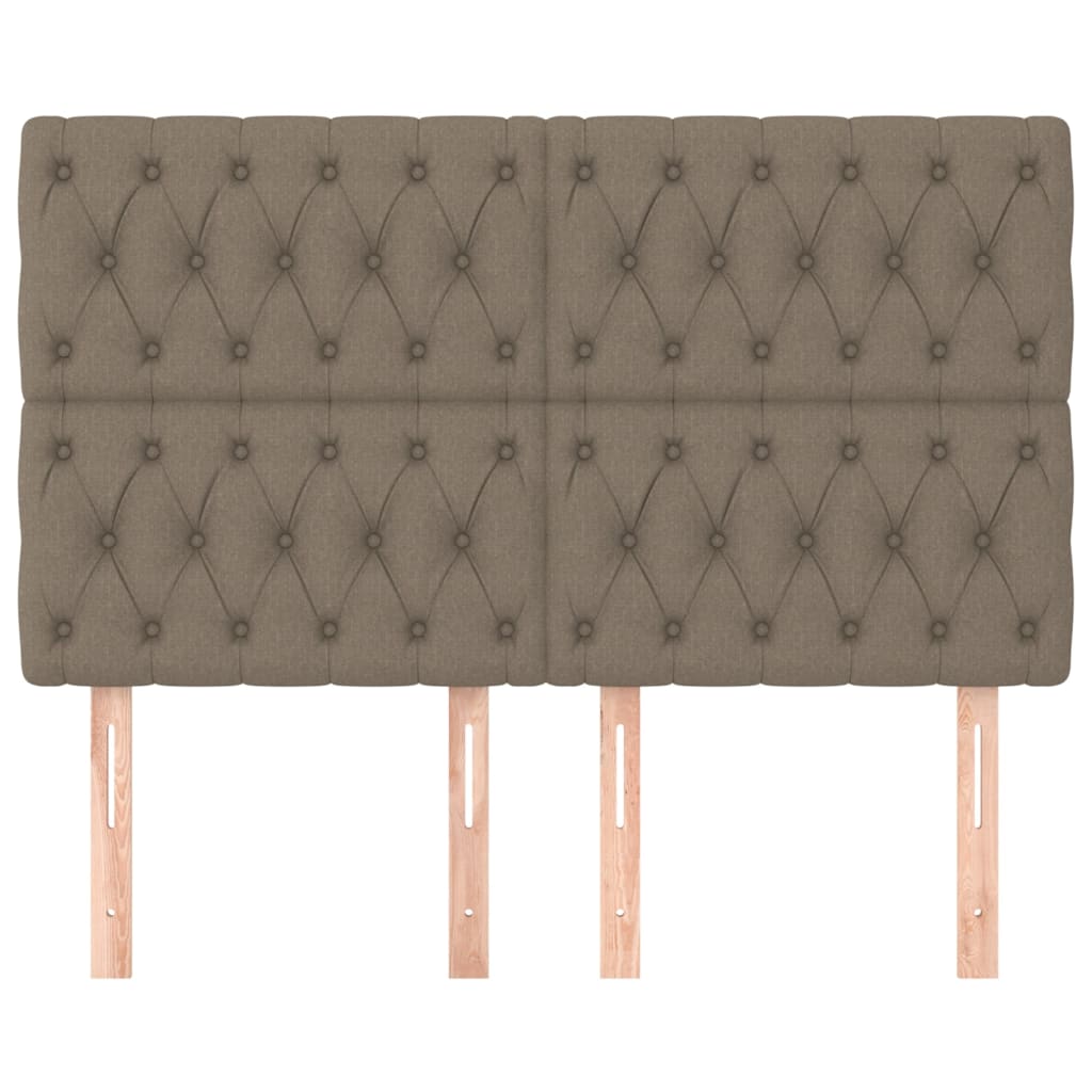 vidaXL Hoofdborden 4 st 80x7x78/88 cm stof taupe afbeelding