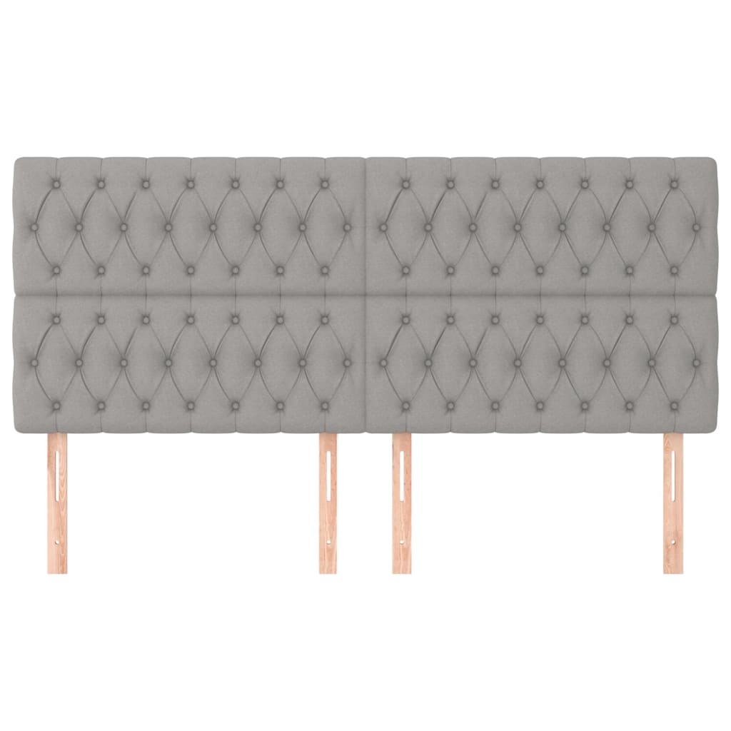 Thumbnail - vidaXL Kopfteil Hellgrau 180x7x118/128 cm Stoff