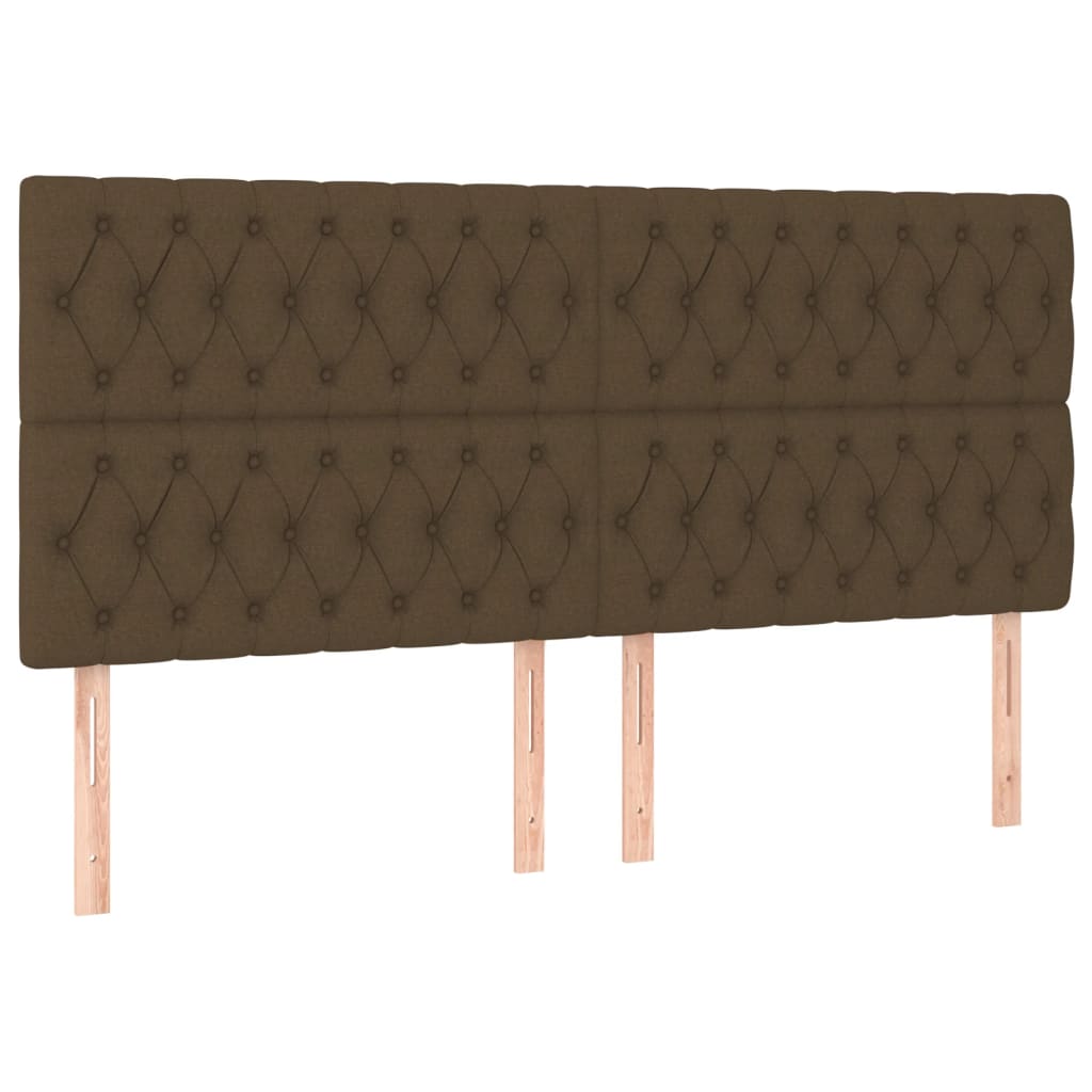 vidaXL Čelo postele 4 ks tmavě hnědé 90x7x78/88 cm textil