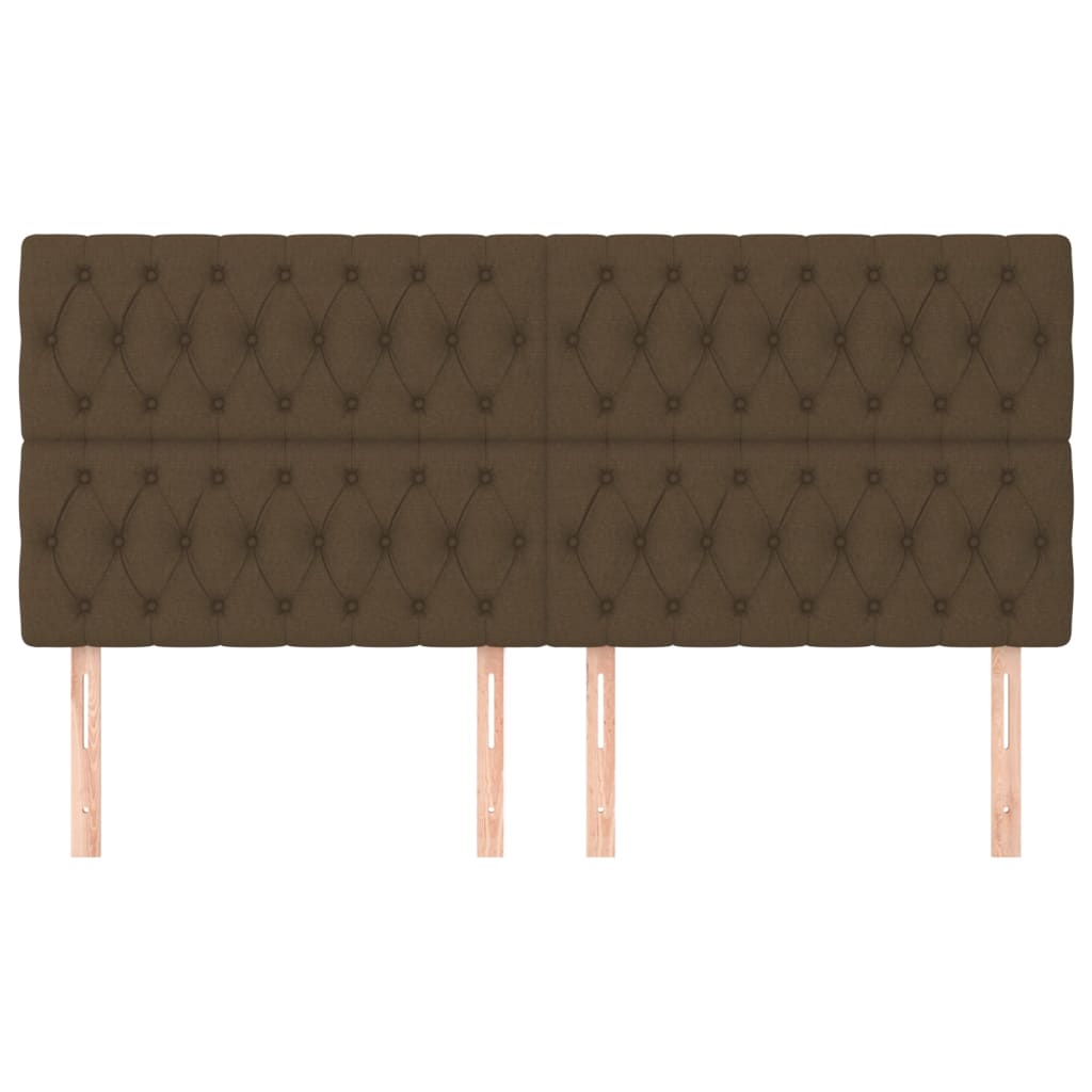vidaXL Hoofdborden 4 st 90x7x78/88 cm stof donkerbruin afbeelding