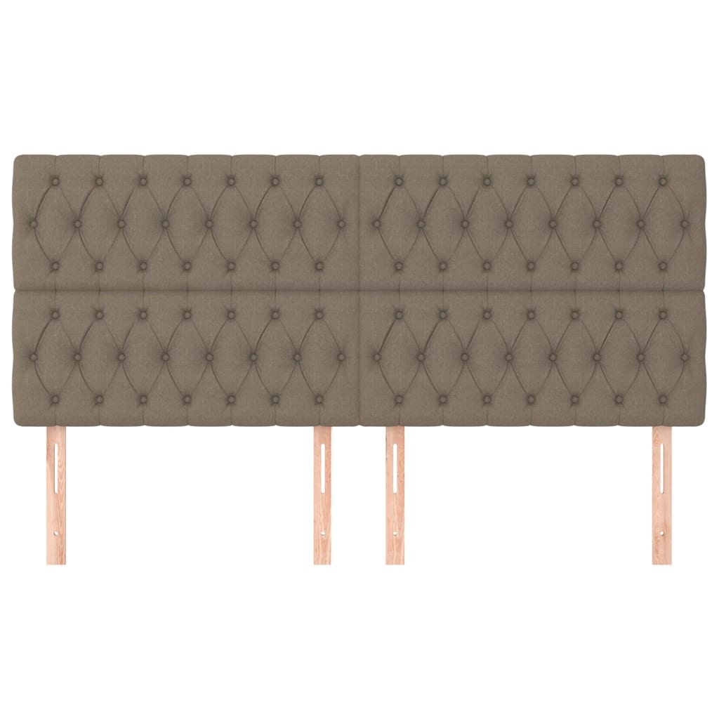 vidaXL Hoofdborden 4 st 90x7x78/88 cm stof taupe afbeelding