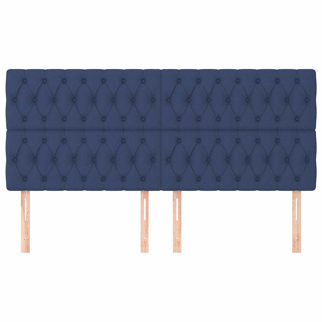 vidaXL Hoofdbord blauw 180x7x118/128 cm stof, foto 2