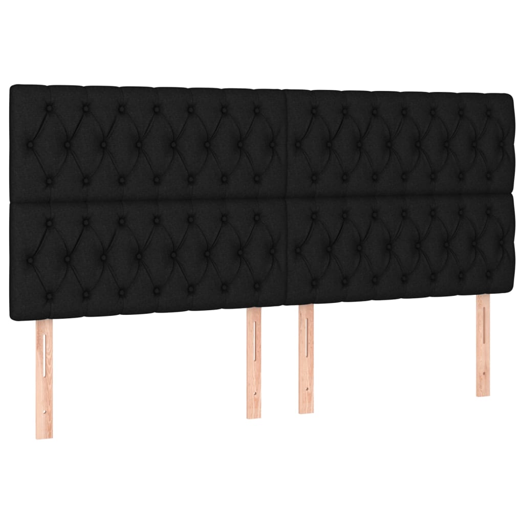 vidaXL ÄŚelo postele 4 ks ÄŤernĂ© 100x7x78/88 cm textil