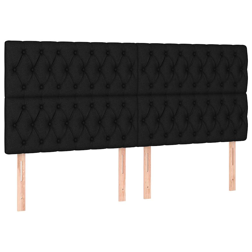 vidaXL Čelo postele černé 200 x 7 x 118/128 cm látkové