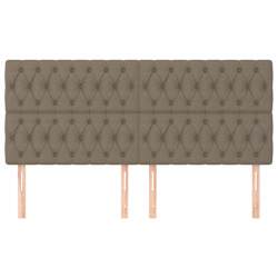 vidaXL Kopfteil Taupe 200 x 7 x 118/128 cm Stoff