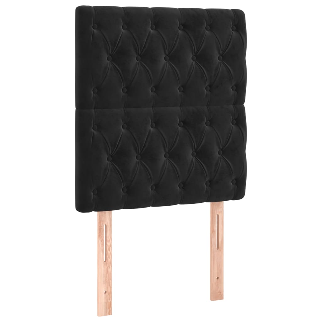 vidaXL ÄŚelo postele 2 ks ÄŤernĂ© 80x7x78/88 cm samet