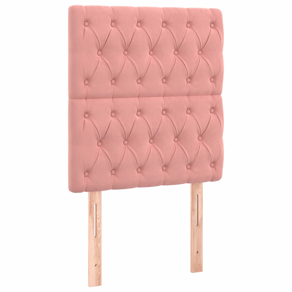 vidaXL Čelo postele růžové 80x7x118/128 cm sametové