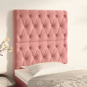 Vzglavje postelje roza 80x7x118/128 cm žamet