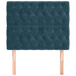 Čelo postele tmavě modré 90x7x118/128 cm sametové - obrázek 3