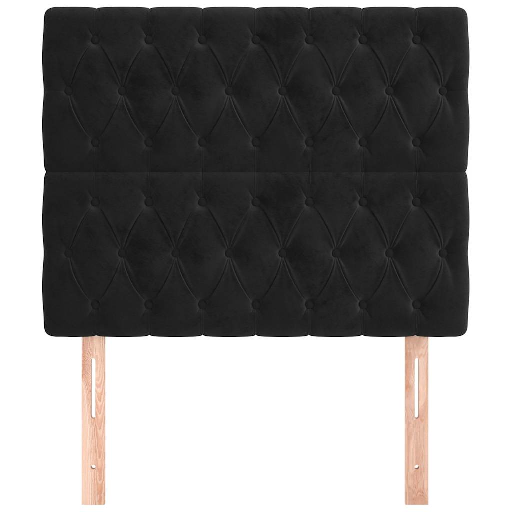 vidaXL Hoofdbord zwart 100x7x118/128 cm fluweel, foto 2