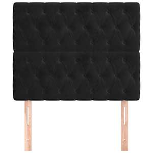 Čelo postele černé 100x7x118/128 cm sametové - obrázek 3