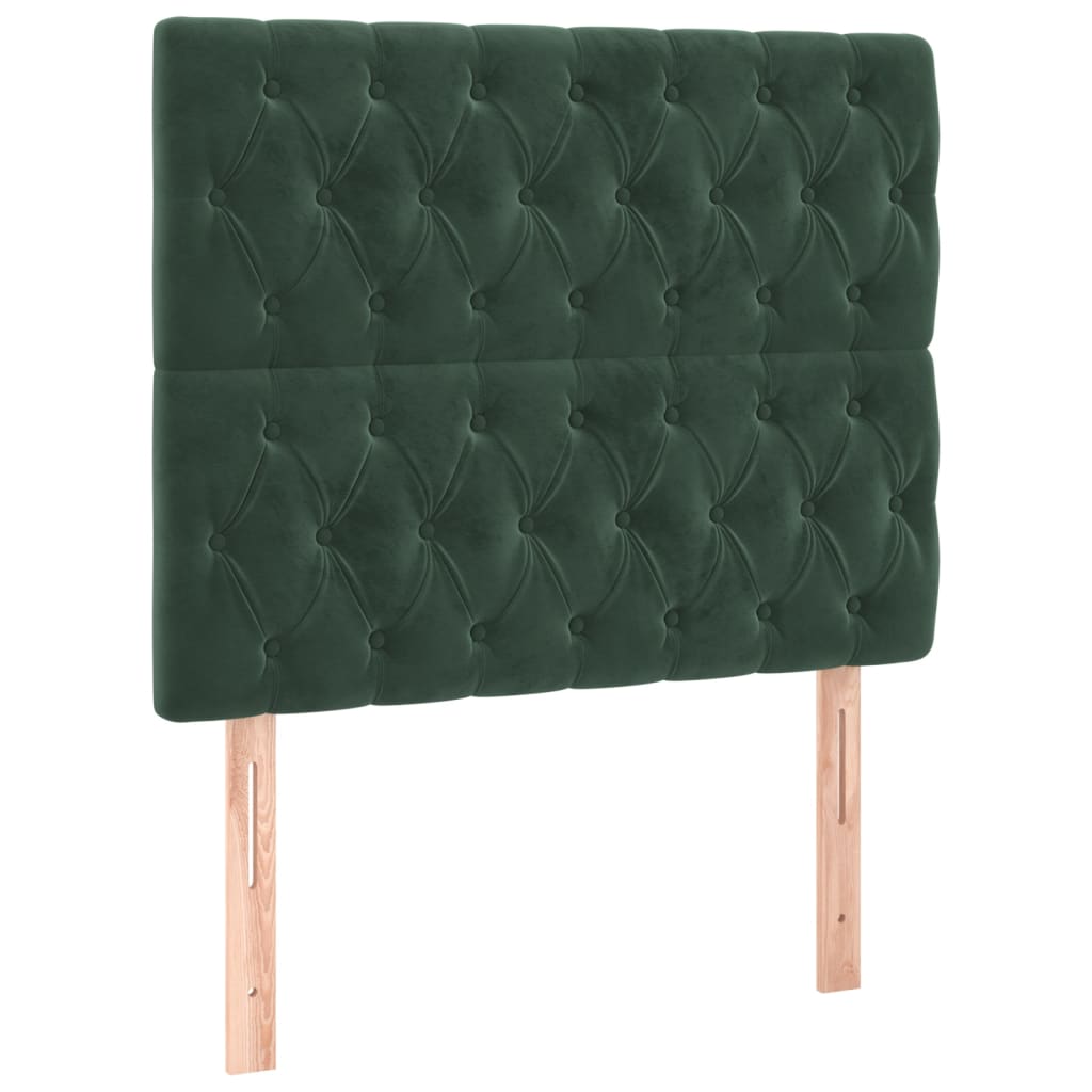 vidaXL ÄŚelo postele 2 ks tmavÄ› zelenĂ© 100x7x78/88 cm samet