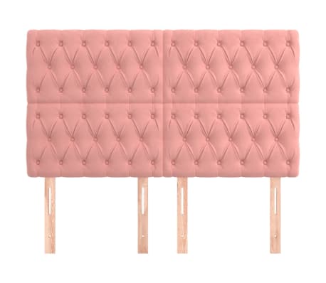 vidaXL Galvūgalis, rožinis, 144x7x118/128 cm, aksomas