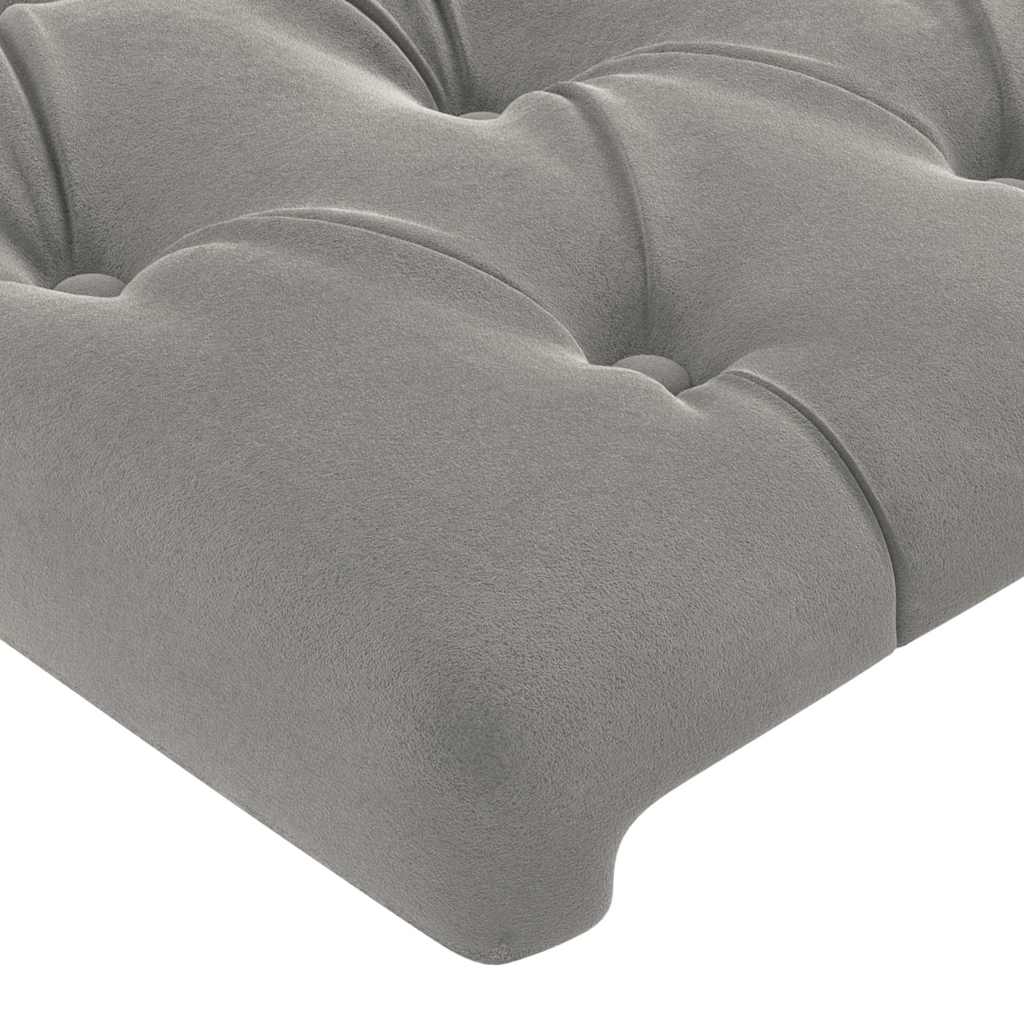 vidaXL Hoofdbord lichtgrijs 160x7x118/128 cm fluweel grijs, foto 4
