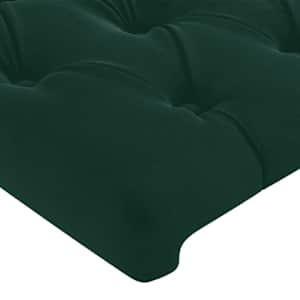 Čelo postele tmavě zelené 160x7x118/128 cm sametové - obrázek 4