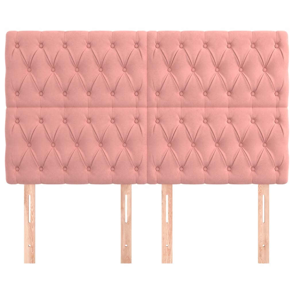 Thumbnail - vidaXL Kopfteile 4 Stk. Rosa 80x7x78/88 cm Samt