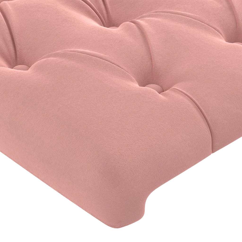 vidaXL Hoofdbord roze 160x7x118/128 cm fluweel, foto 4