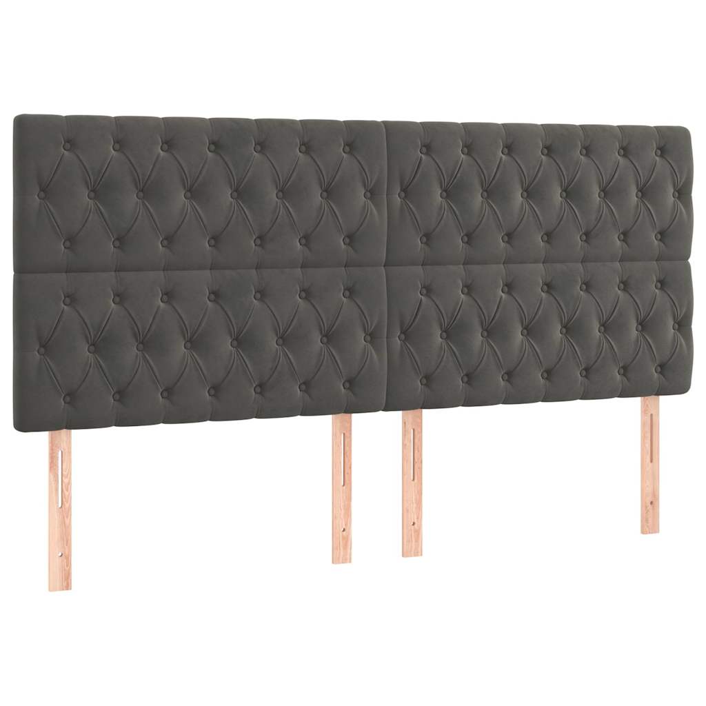 vidaXL Čelo postele tmavě šedé 180x7x118/128 cm sametové