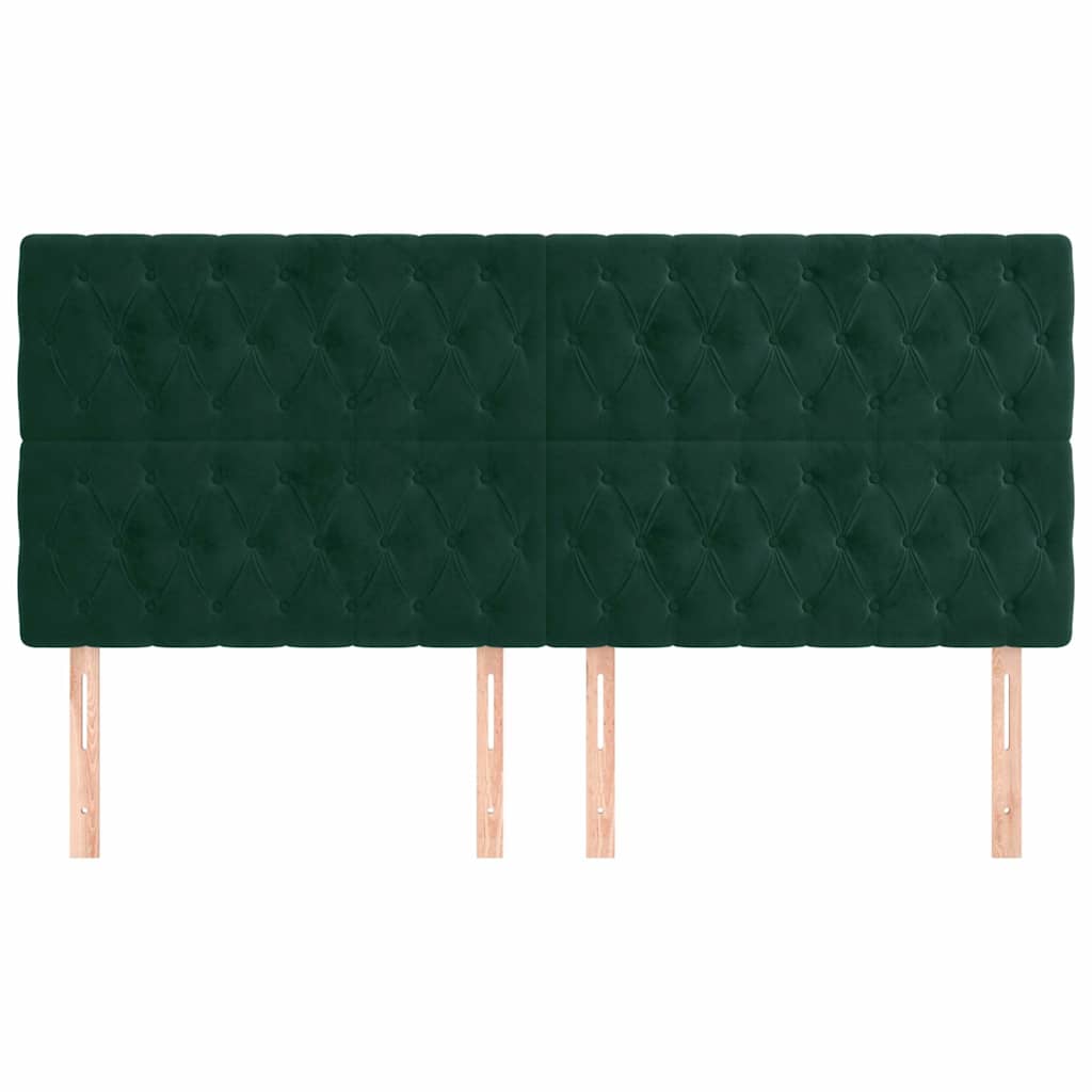 vidaXL Hoofdbord donkergroen 180x7x118/128 cm fluweel groen, foto 2