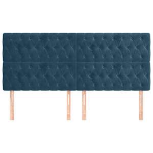 Čelo postele tmavě modré 180x7x118/128 cm sametové - obrázek 3