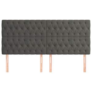 Čelo postele tmavě šedé 200 x 7 x 118/128 cm sametové - obrázek 3