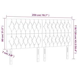 Čelo postele tmavě šedé 200 x 7 x 118/128 cm sametové - obrázek 8