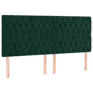 Čelo postele tmavě zelené 200 x 7 x 118/128 cm sametové - obrázek 2