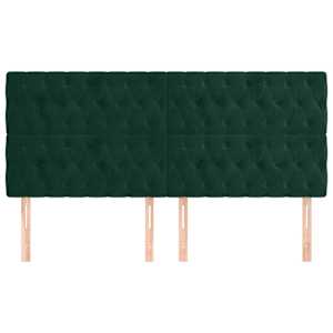 Čelo postele tmavě zelené 200 x 7 x 118/128 cm sametové - obrázek 3