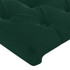 Čelo postele tmavě zelené 200 x 7 x 118/128 cm sametové - obrázek 4