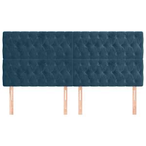 Čelo postele tmavě modré 200x7x118/128 cm sametové - obrázek 3