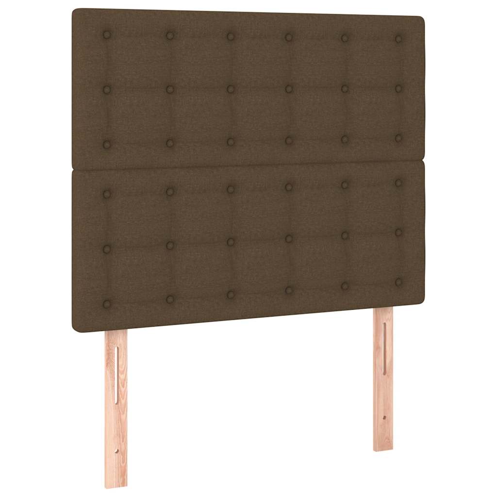 vidaXL Čelo postele tmavě hnědé 80x5x118/128 cm látkové