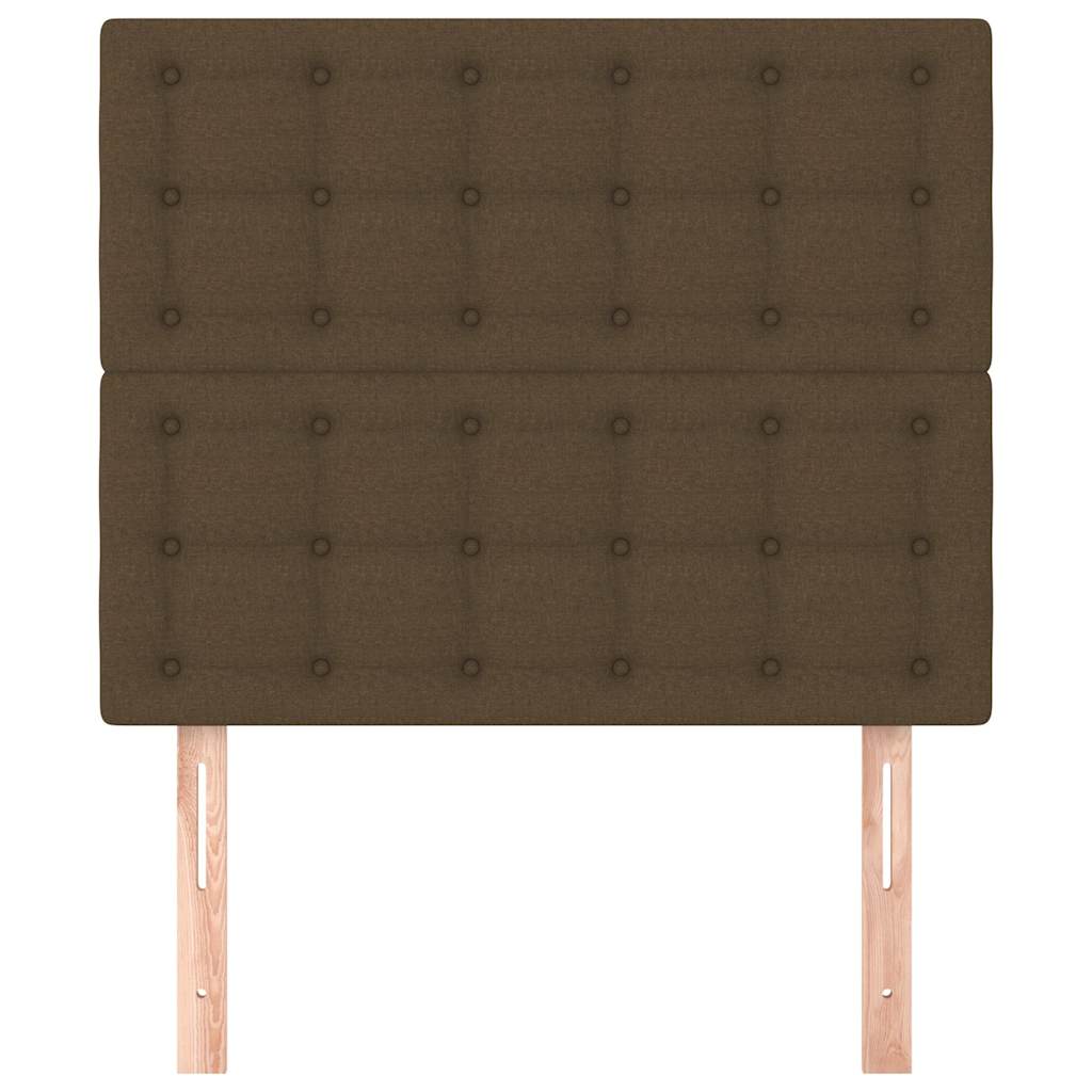 vidaXL Hoofdbord donkerbruin 80x5x118/128 cm stof bruin, foto 2