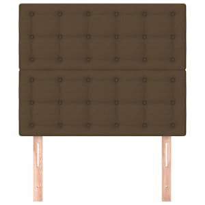 vidaXL T&ecirc;te de lit marron fonc&eacute; 80x5x118/128 cm Tissu
