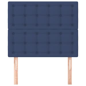 Čelo postele modré 80x5x118/128 cm látkové - obrázek 3