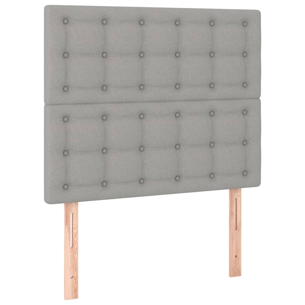 vidaXL Čelo postele 2 ks světle šedé 90x5x78/88 cm textil