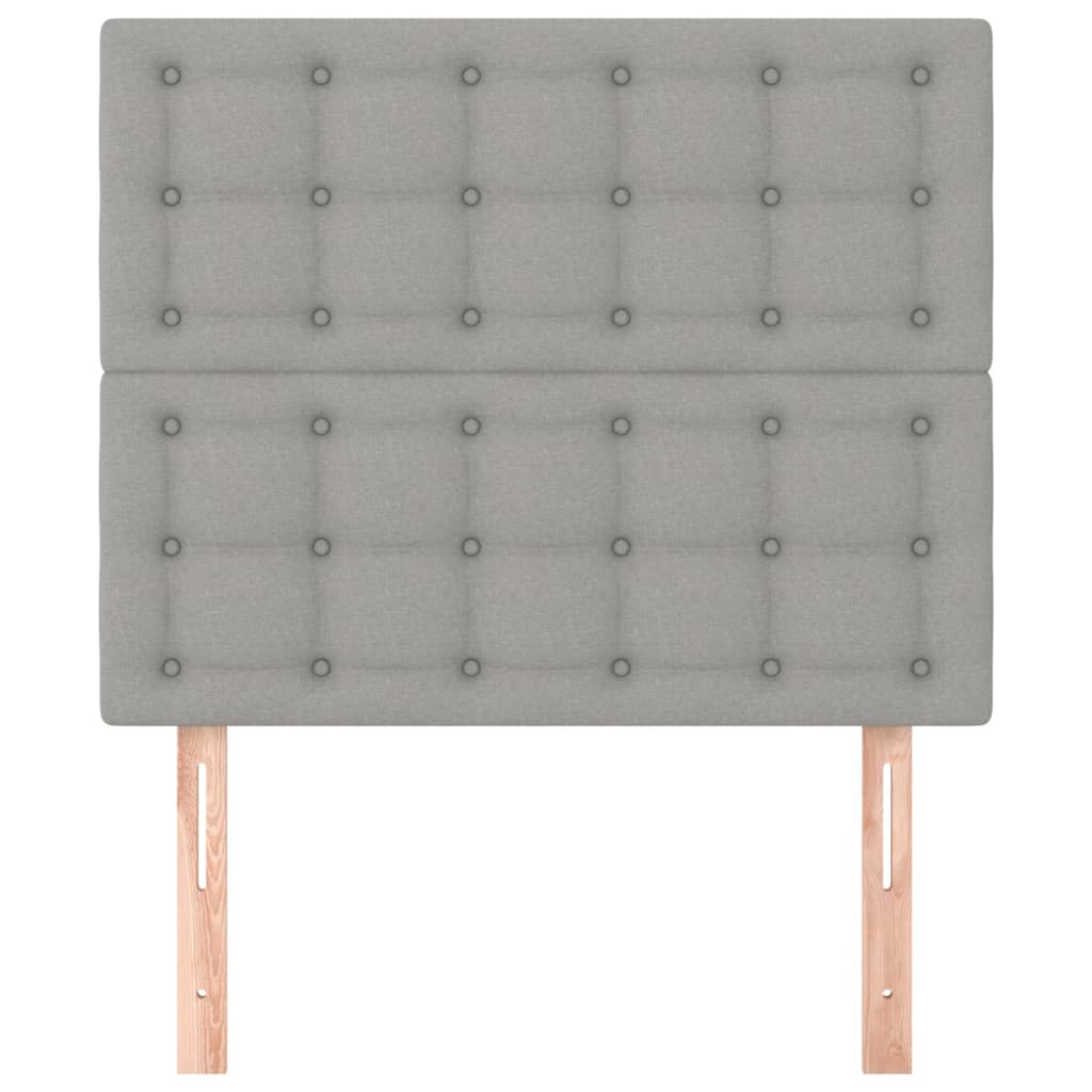 vidaXL Hoofdborden 2 st 90x5x78/88 cm stof lichtgrijs afbeelding