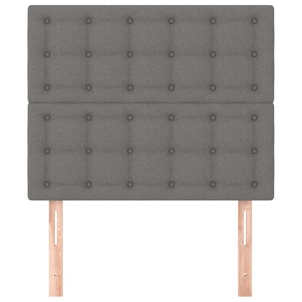vidaXL Hoofdbord donkergrijs 90x5x118/128 cm stof grijs, foto 2