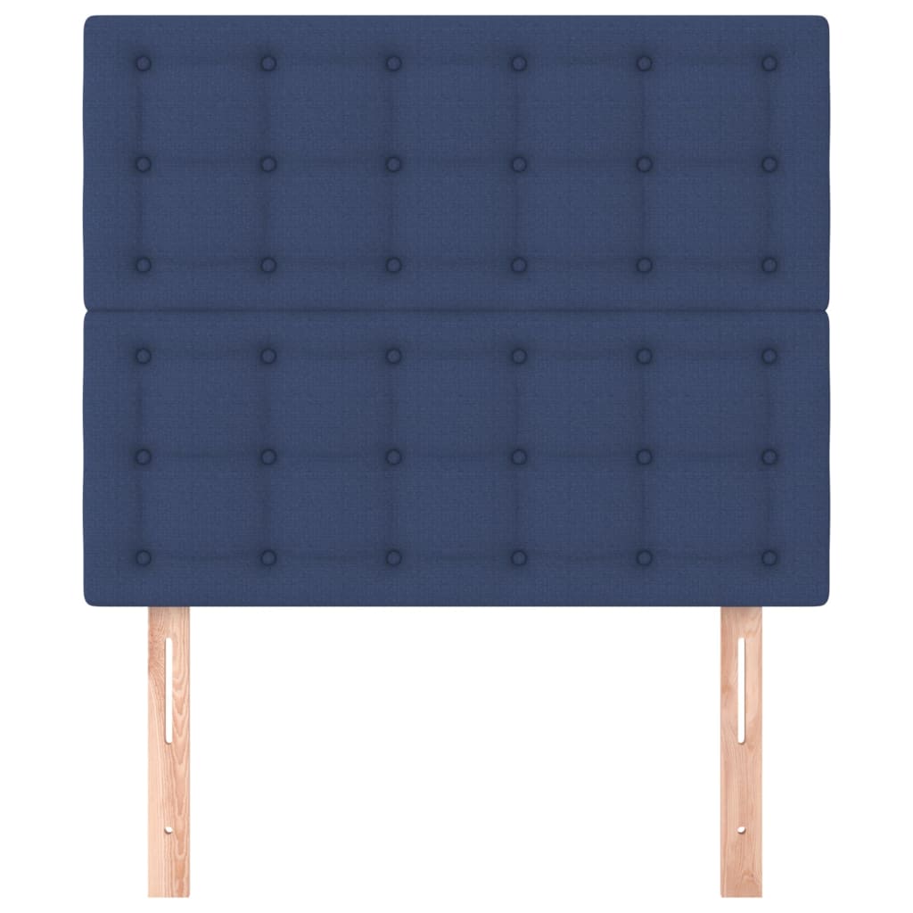 vidaXL Hoofdborden 2 st 100x5x78/88 cm stof blauw afbeelding