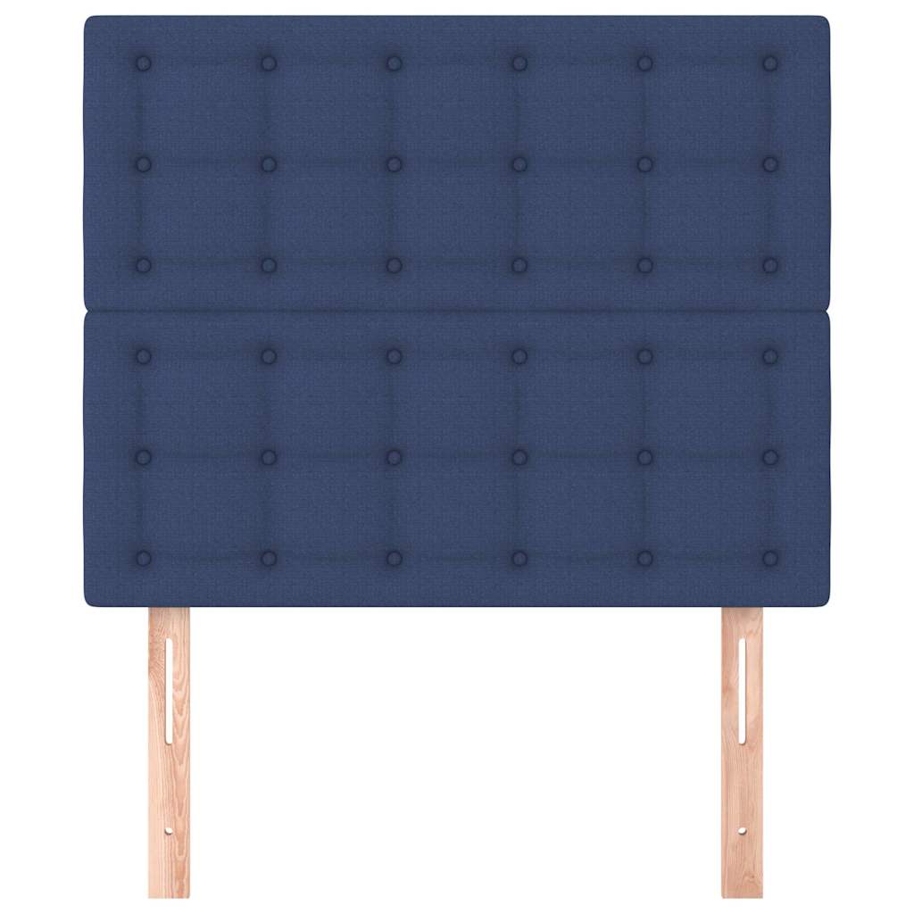 vidaXL Hoofdbord blauw 100x5x118/128 cm stof, foto 2