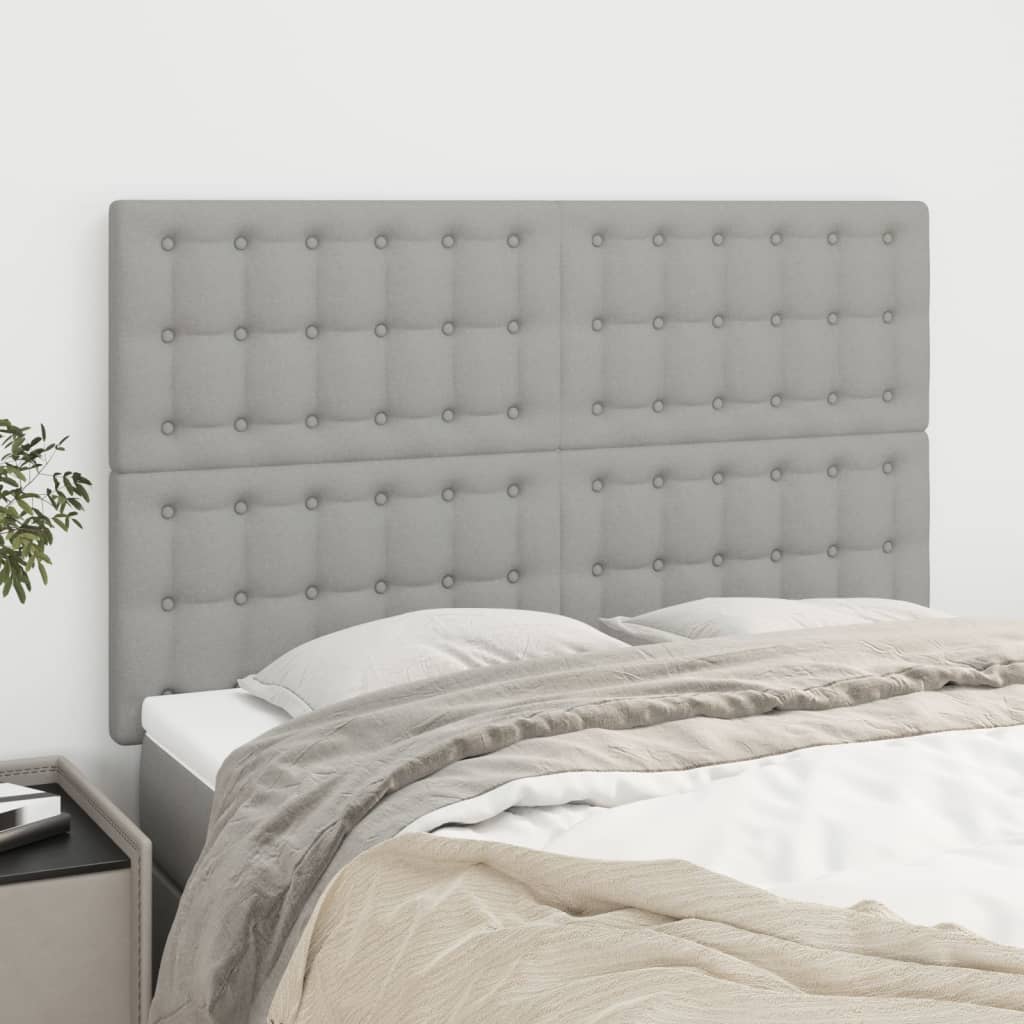 vidaXL Tăblii de pat, 4 buc, gri deschis, 72x5x78/88 cm, textil