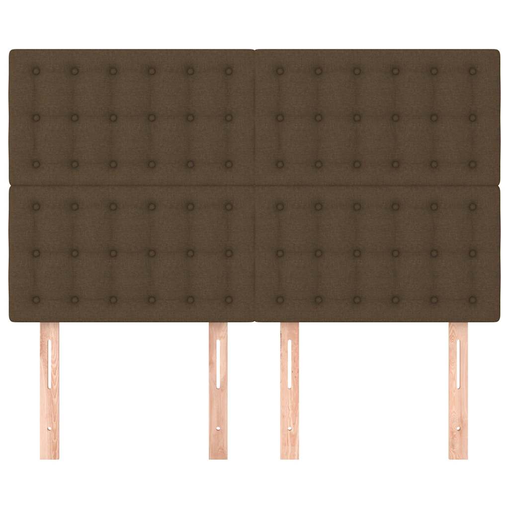 vidaXL Hoofdbord donkerbruin 144x5x118/128 cm stof bruin, foto 2