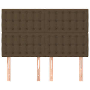 Čelo postele tmavě hnědé 144x5x118/128 cm látkové - obrázek 3