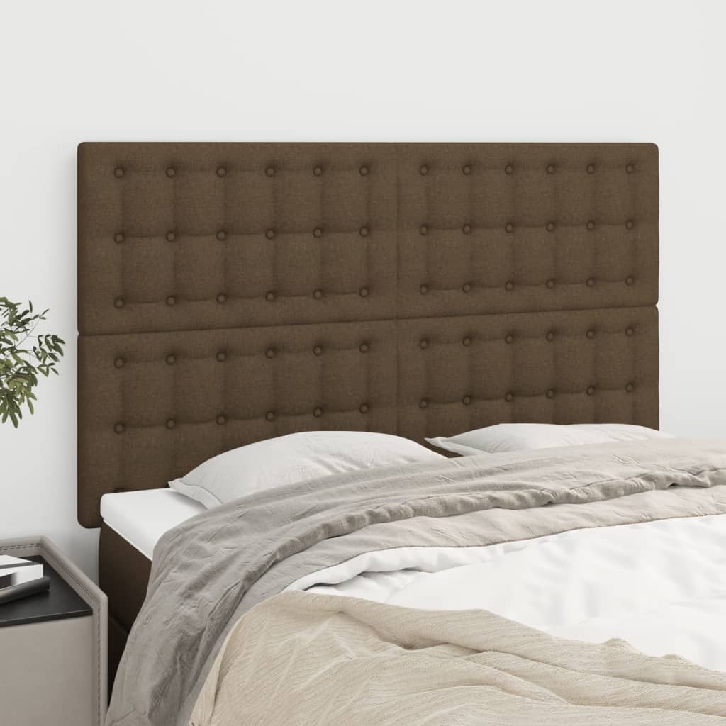 vidaXL Tăblii de pat, 4 buc, maro închis, 72x5x78/88 cm, textil